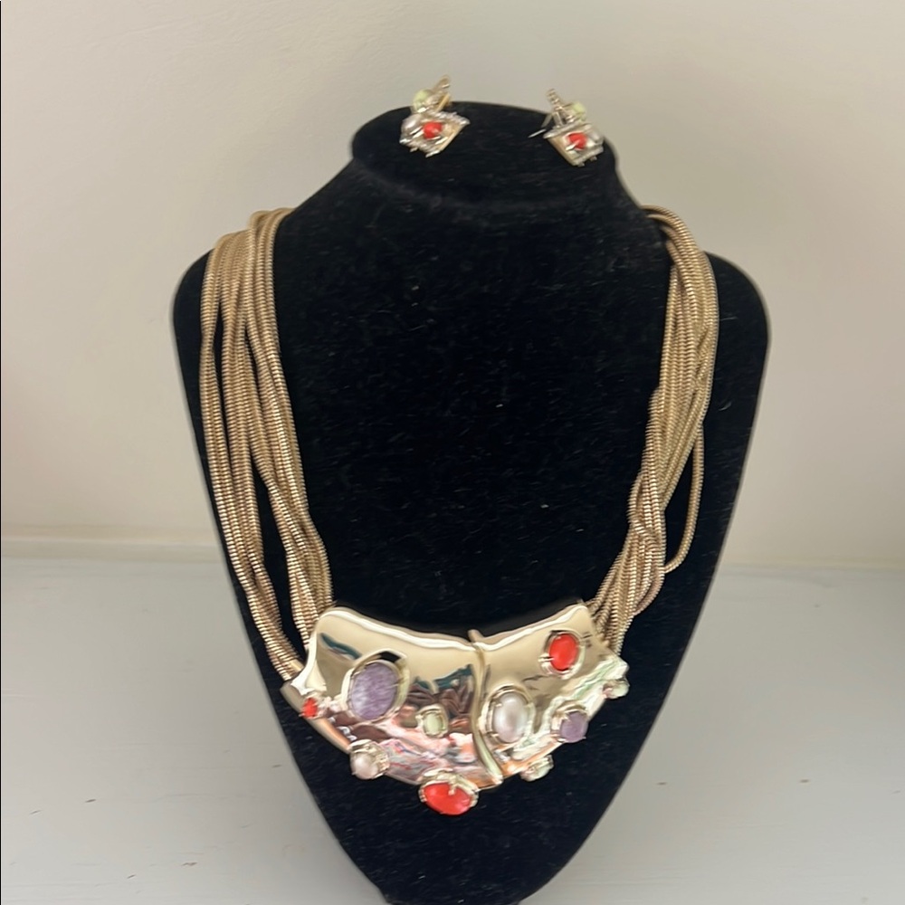 Alexis Bittar Gold Necklace with Layered Design